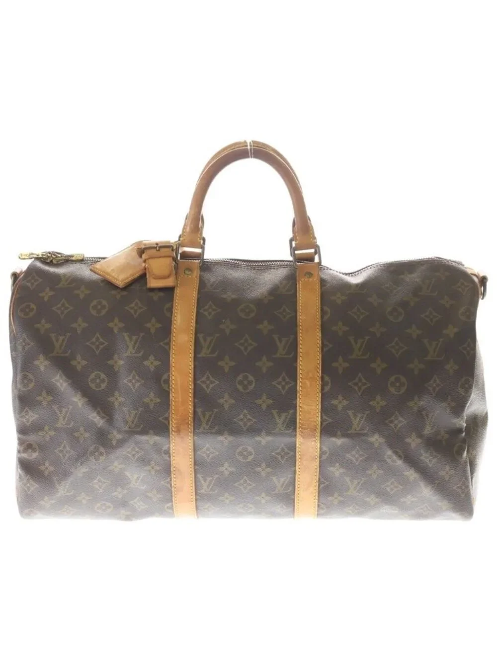 Louis Vuitton Monogram Keepall Bandouliere 50 2-Way Boston Bag Brown Leather
